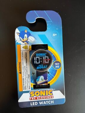 🆕Sonic the Hedgehog LED Digital Watch Round Face Kids Watch Age 6+ SEGA Official